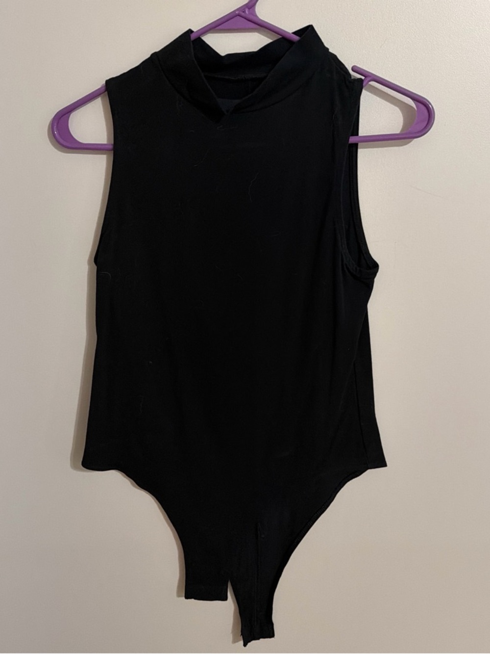 a new day Black Sleeveless Mock Neck One-Piece Bodysuit